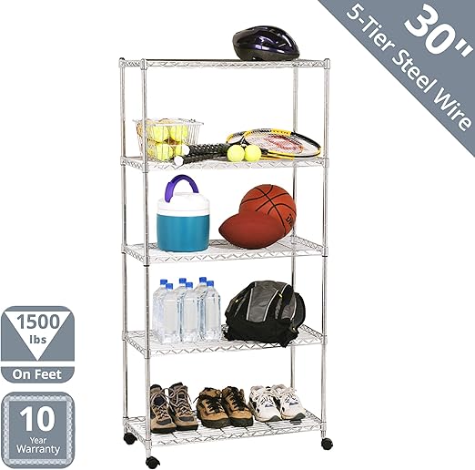 Amazon Com Seville Classics 5 Tier Steel Wire Shelving With