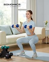 SONGMICS Hex Dumbbells Set with Stand 2 x 1 kg 2 x 3 kg 2 x 5 kg Teal view 2