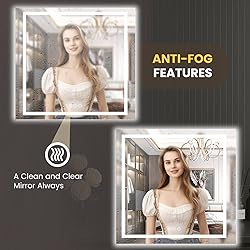 LOAAO 30"X30" LED Mirror for Bathroom, Lighted