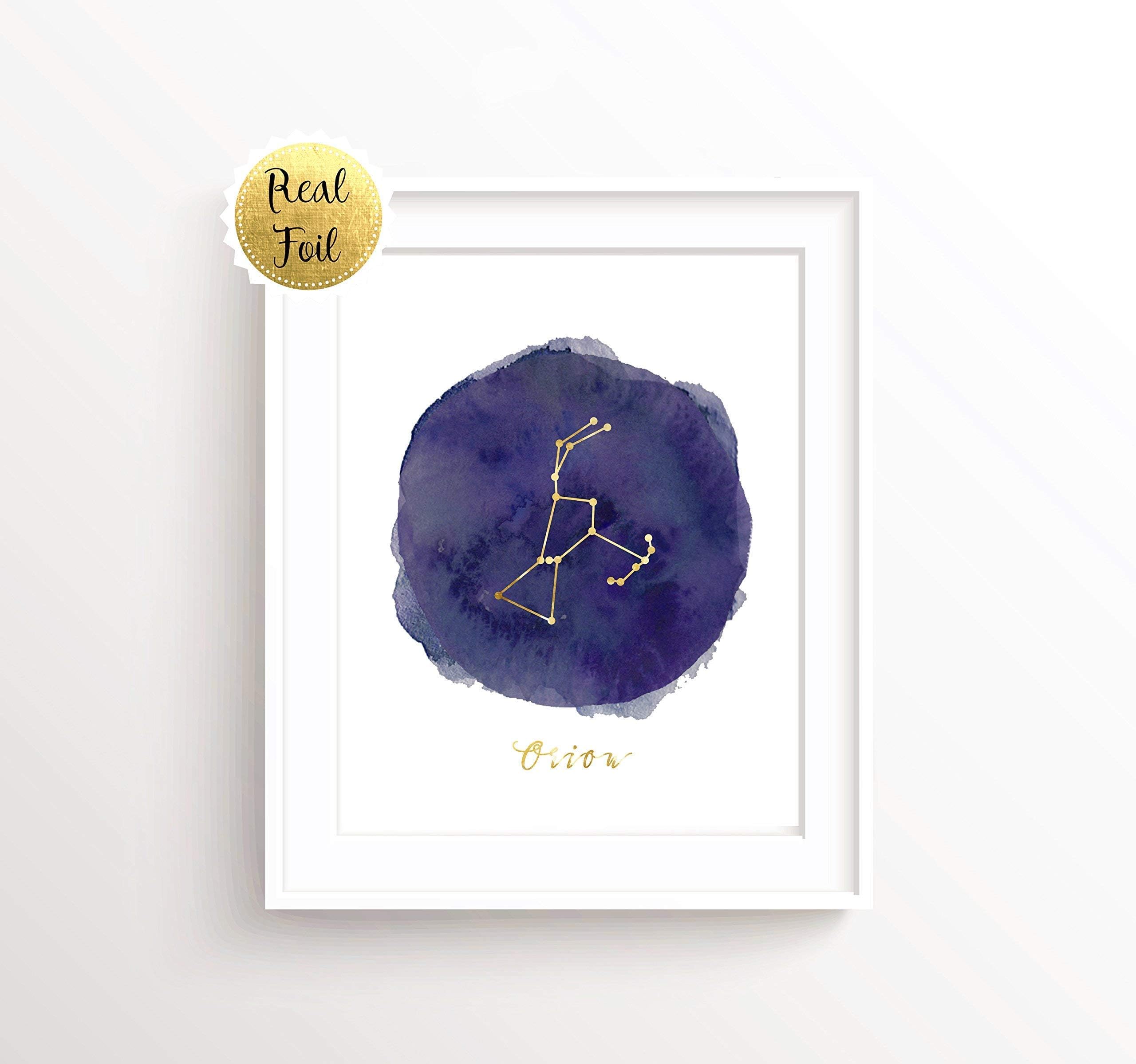 Star Constellation Print Astronomy Gifts for Adults Rose Gold Foil Wall Art Prints Posters UNFRAMED