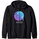 Aries Zodiac Star Sign Watercolor Horoscope constellation Zip Hoodie