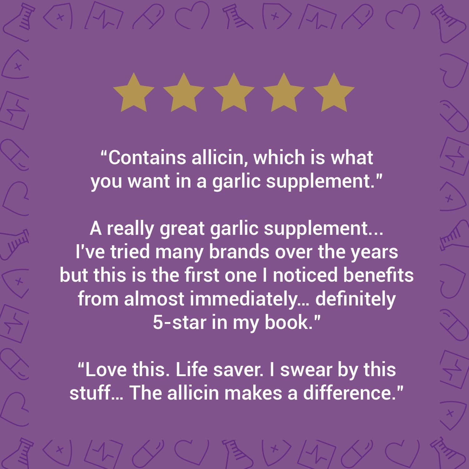 Extra Strength Garlic with Allicin - Powerful Immune System Support Formula - Enteric Coated Tablets for Easy Swallowing - Feel the Allicin Difference - 3 Month Supply: Health & Personal Care