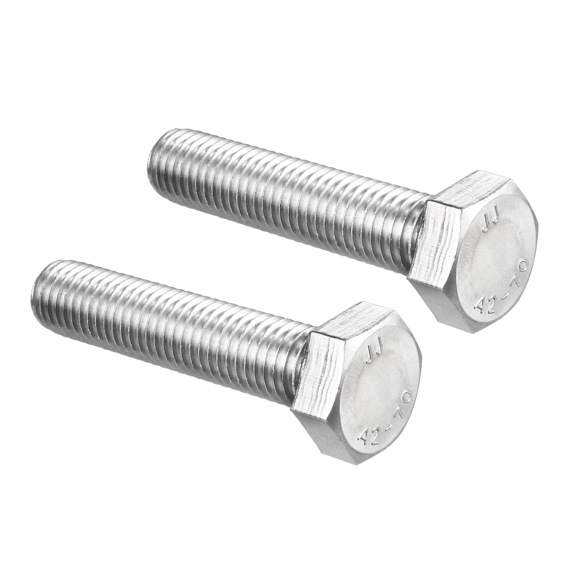 sourcing map M14 Hex Bolt M14-2 x 65mm 304 Stainless Steel 4.8 Grade Fully Threaded Hexagonal Head Screw Bolts 2pcs