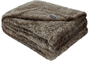 MACEVIA Fluffy Fleece Dog Blankets, Warm Soft Fuzzy Pets Blankets for Puppy, Small, Medium, Large Dogs and Cats, Plush Pet Throws for Bed, Couch, Sofa, Travel (24x29 Inch, Taupe)
