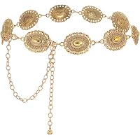 Xiokyo Bling Rhinestone Concho Belt Gold Metal Western Pink  display picture 3