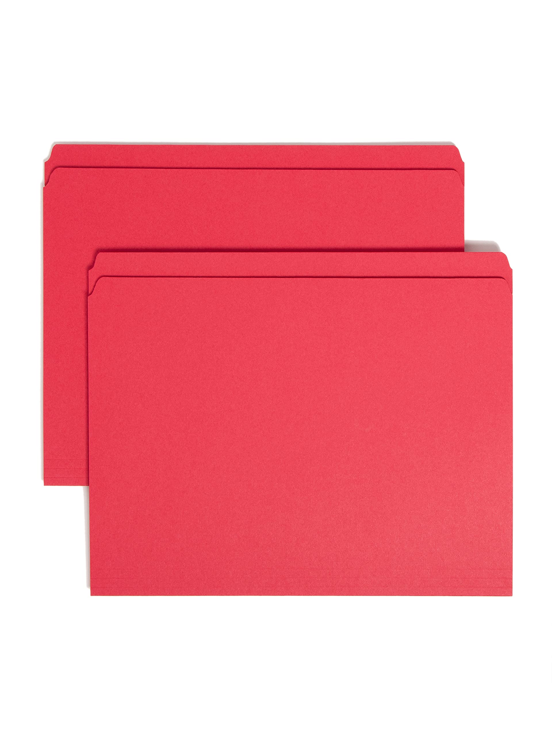 Smead File Folder, Reinforced Straight-Cut Tab, Letter Size, Red, 100 per Box (12710)