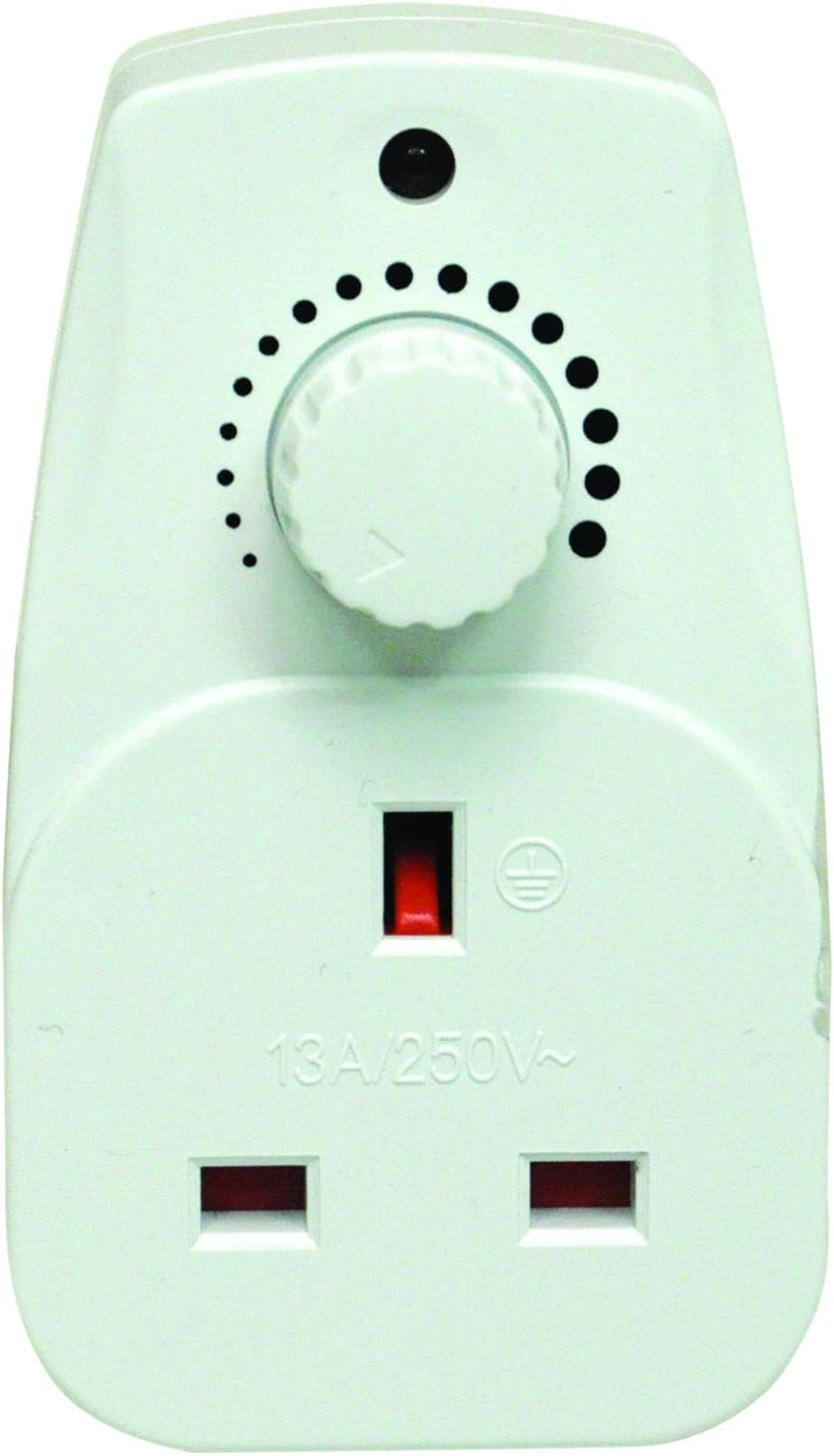 Eagle Plug in Dimmer 13A Adjustable Light Control Switch, White, Pack of 1