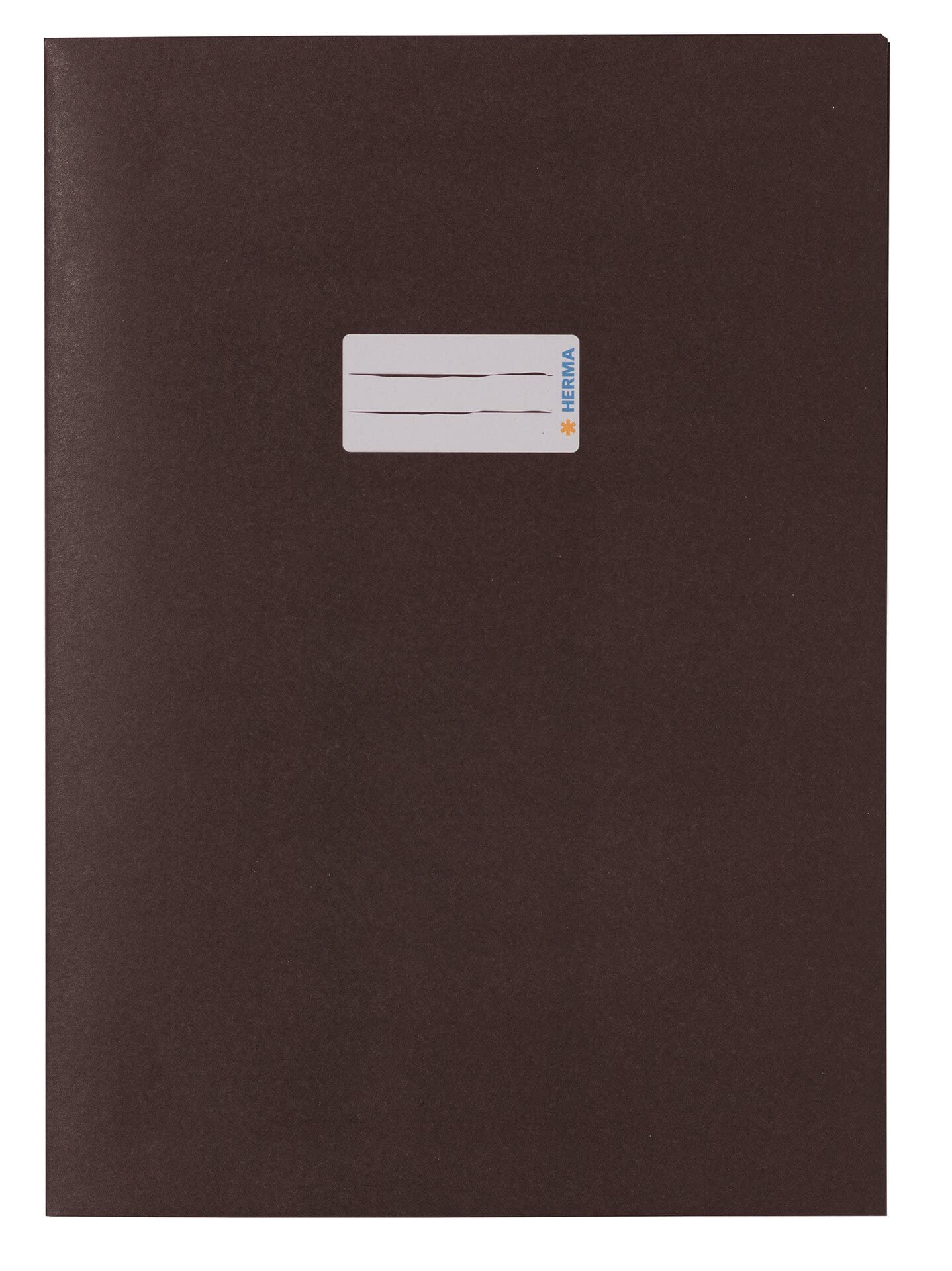 HERMA 7097 Notebook Covers A4 Paper Brown, Pack of 10, Notebook Covers with Labelling Field Made from Strong Recycled Paper and Rich Colours, Exercise Book Cover Set for School Notebooks, Coloured