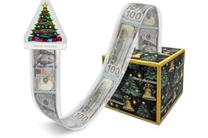 FERGONO Money Box for Cash Gift Pull, Merry Christmas Money Gift Box Surprise Gift Box Pull Money Box Money Holder for Cash with Pull Out Surprise Set for Friend Family Women Men(Green-1Pcs)