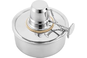 VISION TEK MED New Alcohol Lamp - Stainless Steel Explosion Proof Bunsen Burner Heavy Walled Heating Lab Lamp with Screw and Wick