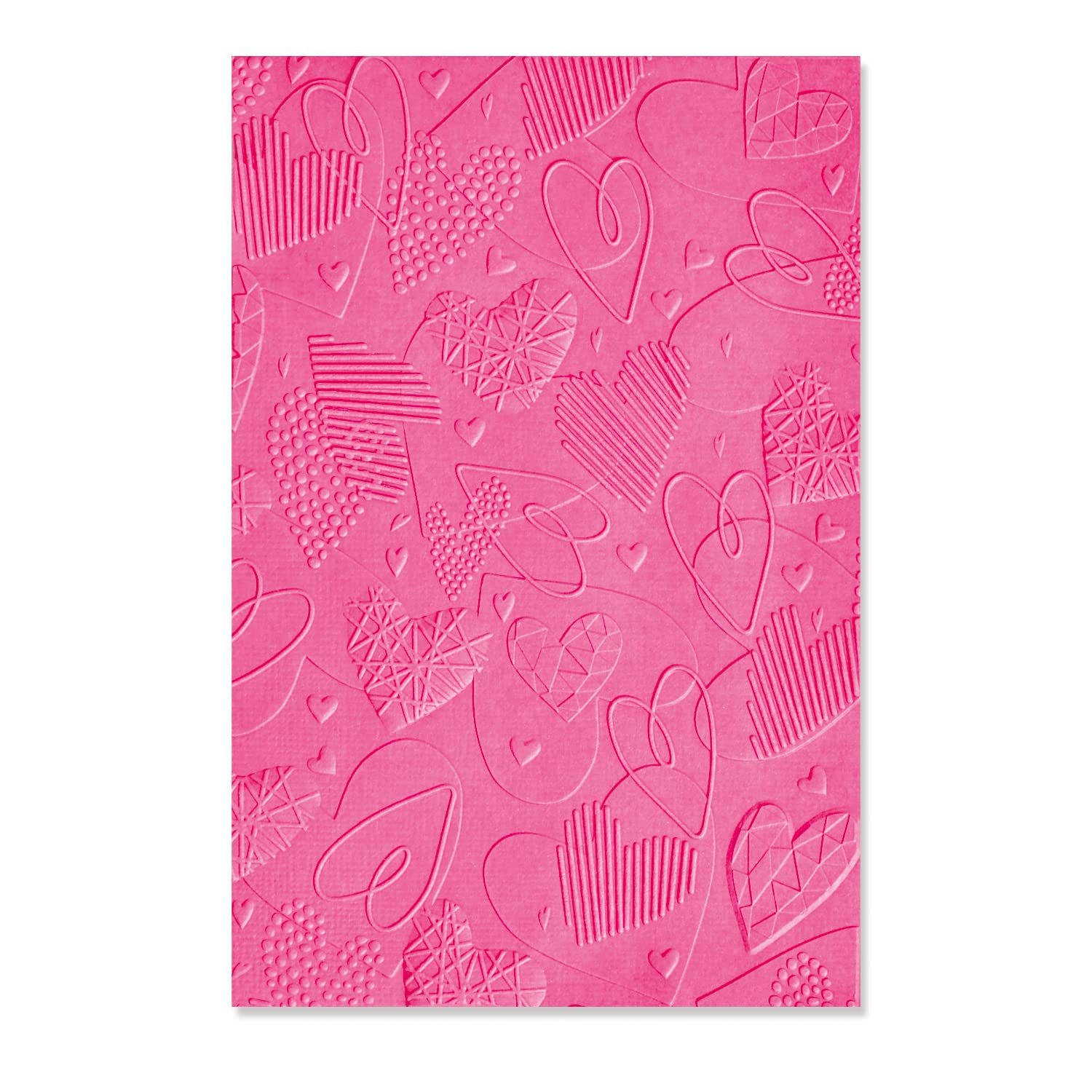 Sizzix 3-D Textured Impressions Embossing Folder Mark Making Hearts by Kath Breen, Grey, One Size