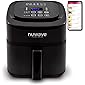 NuWave Brio 6-Quart Air Fryer with App Recipes (Black) includes basket divider, one-touch digital controls, 6 easy…