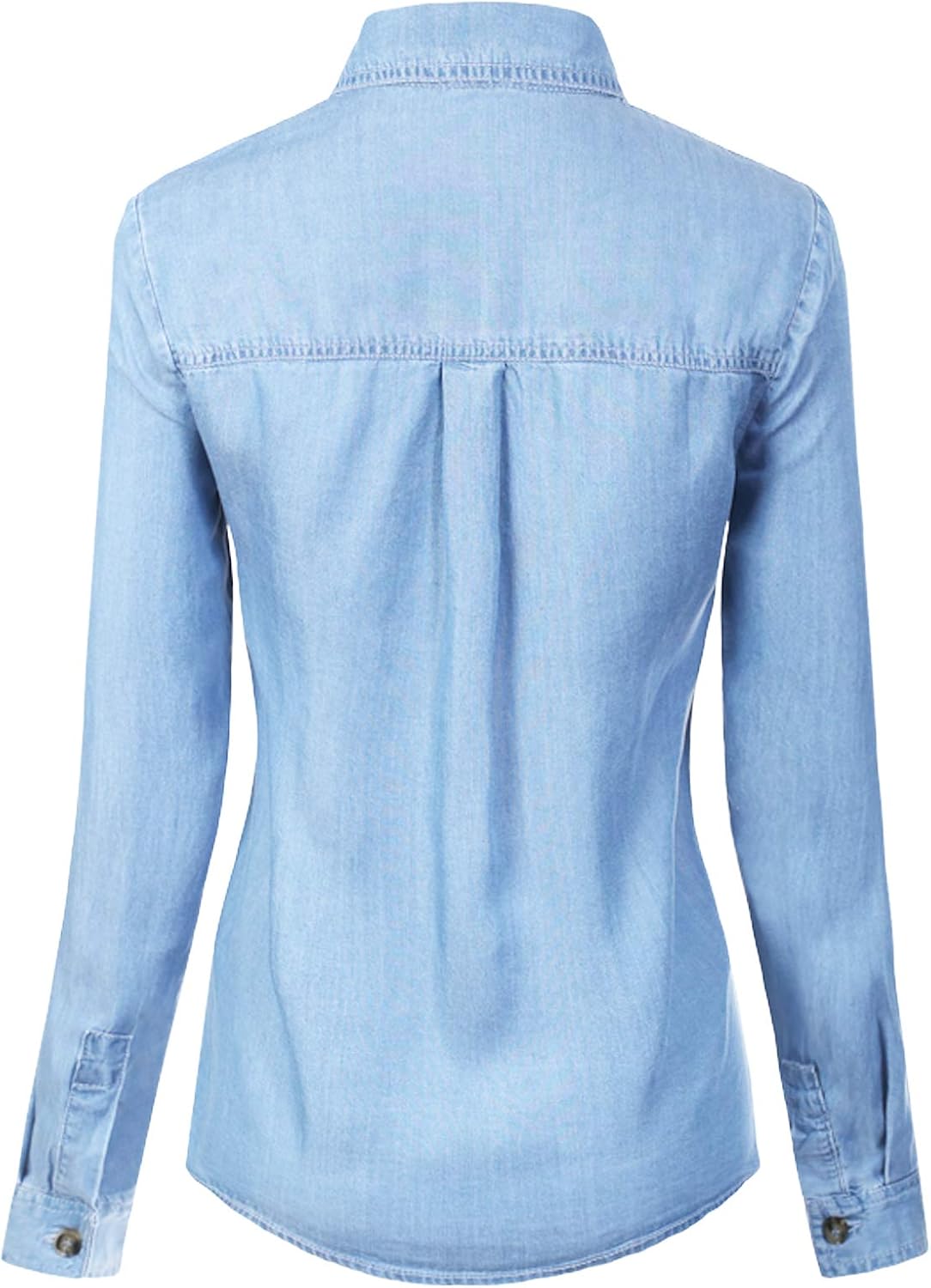 MixMatchy Women's Classic Long Sleeve Button Down Tencel Shirt with Pockets: Clothing