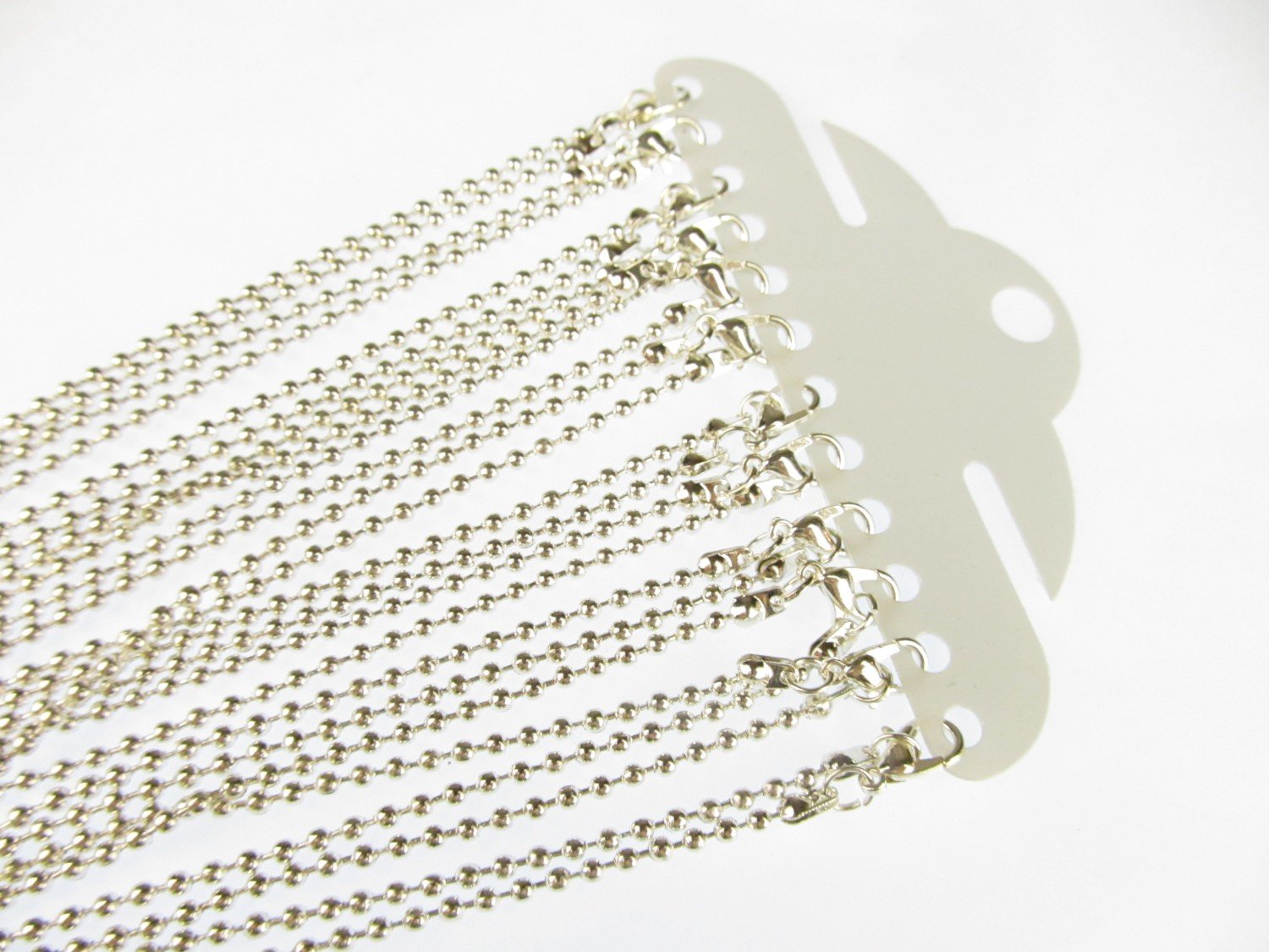 Miniblings 12X Ball Necklace 2.4mm DIY Silver Plated Lobster Clasp 45cm