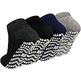 ZAKASA Non-Slip Grip Socks for Men: Non Skid Grippy Socks Anti Slip Gripper for Elderly Hospital Yoga Pilates