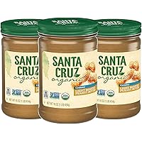Santa Cruz Organic Creamy Light Roasted Peanut Butter, 16 Ounces (Pack of 3)