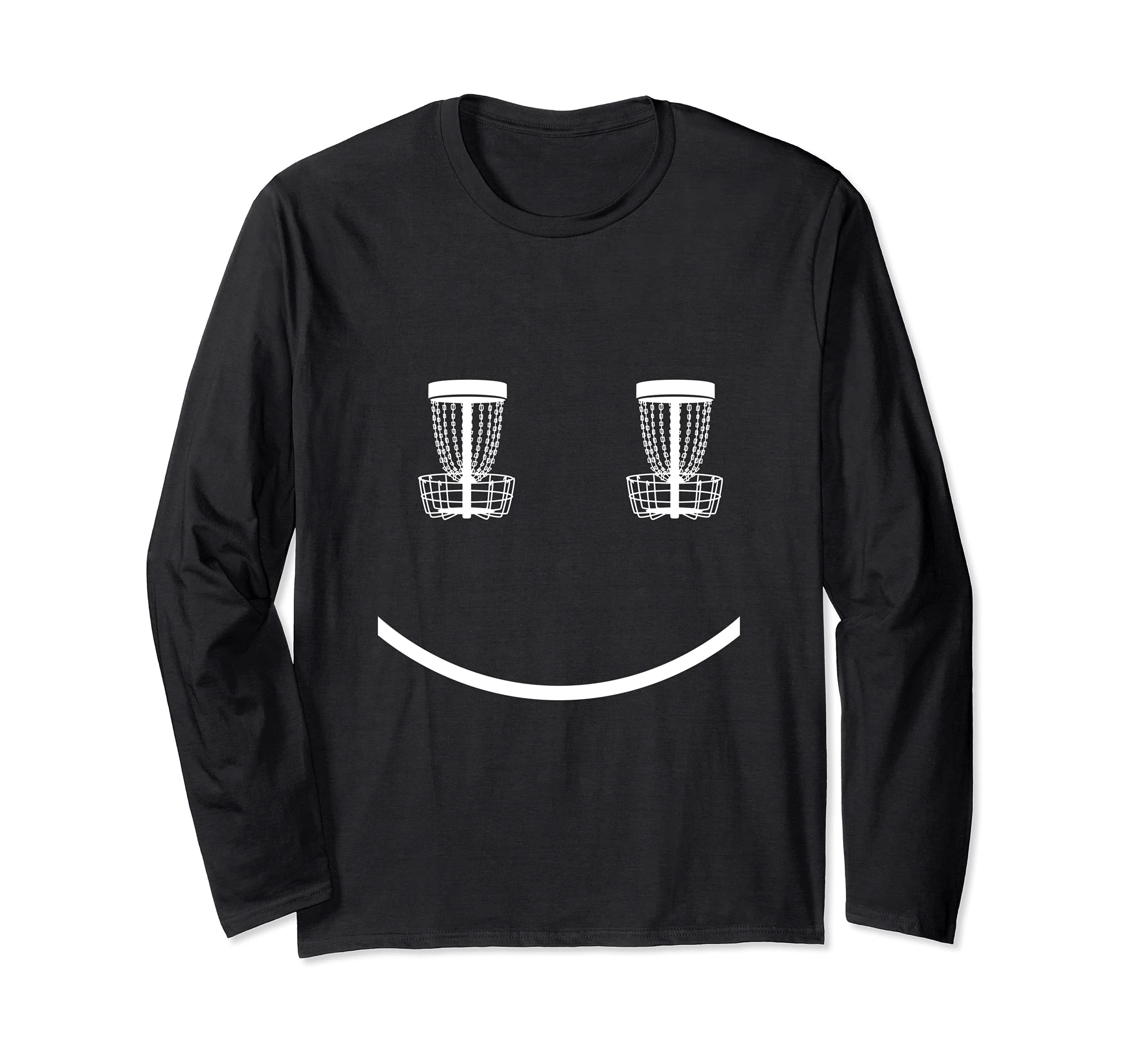 Disc Golf Funny Disc Golf Basket Smile Design Long Sleeve T-Shirt