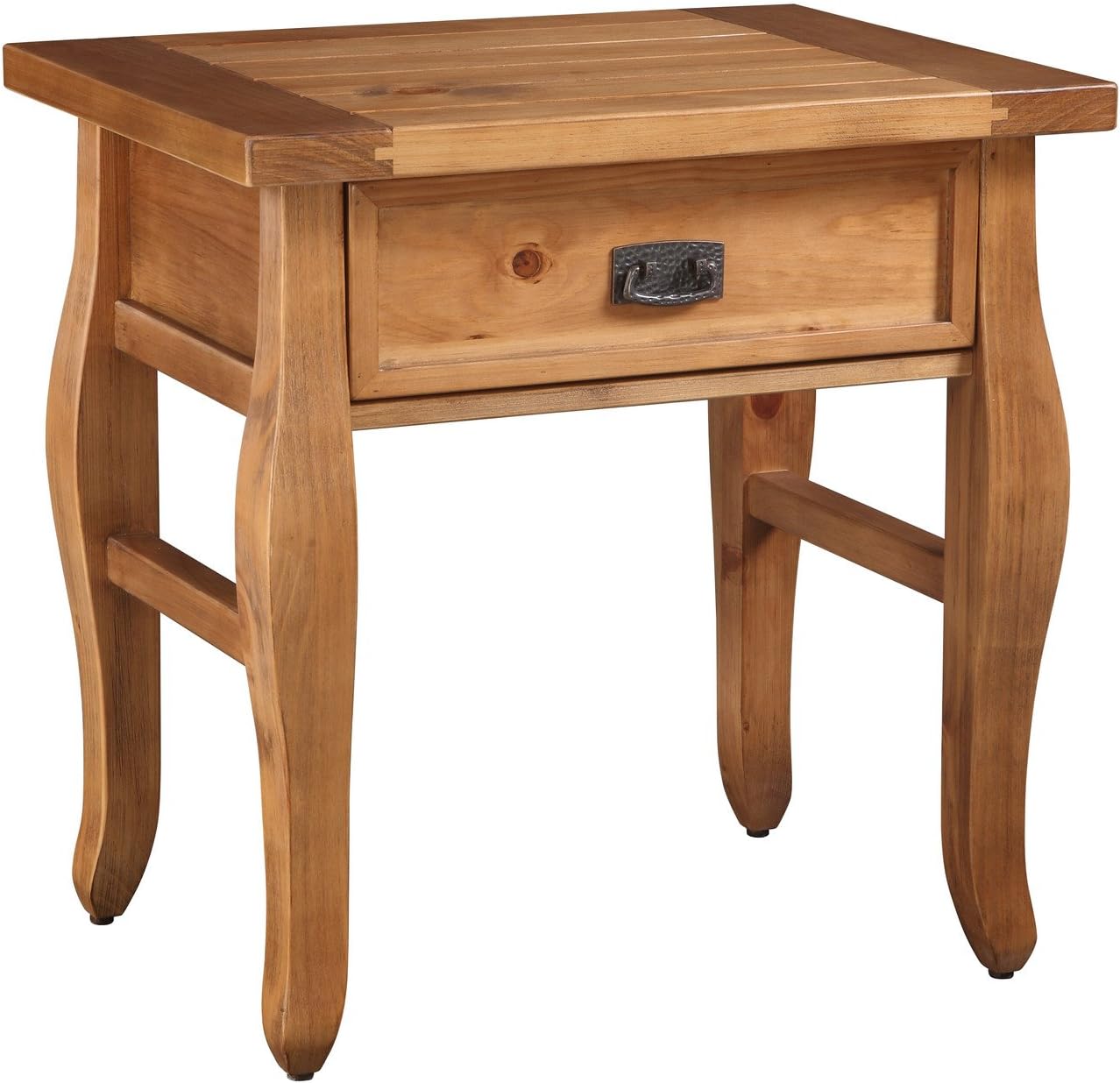 Distressed Natural Finish Pine Wood End Table