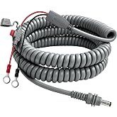 LiBull Starlink Mini Power Cable,O Ring to DC Starlink Mini Extension Cable | 18AWG, 10FT Waterproof Direct Battery Power Cable with Fuse Holder, Coiled Extension Cord for RV, Off-Grid, Marine