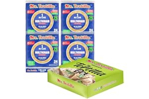 Mr. Tortilla Low Carb Tortilla Wraps - Keto Tortillas with Avocado Oil - Street Taco Size - 1 Net Carb per Serving - Low Calorie Keto Wraps - Low Carb Tortillas - (Multigrain, 96 Count)