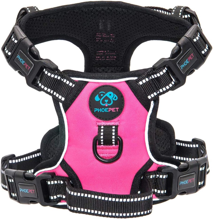 PHOEPET Updated Reflective Dog Harness Large Breed
