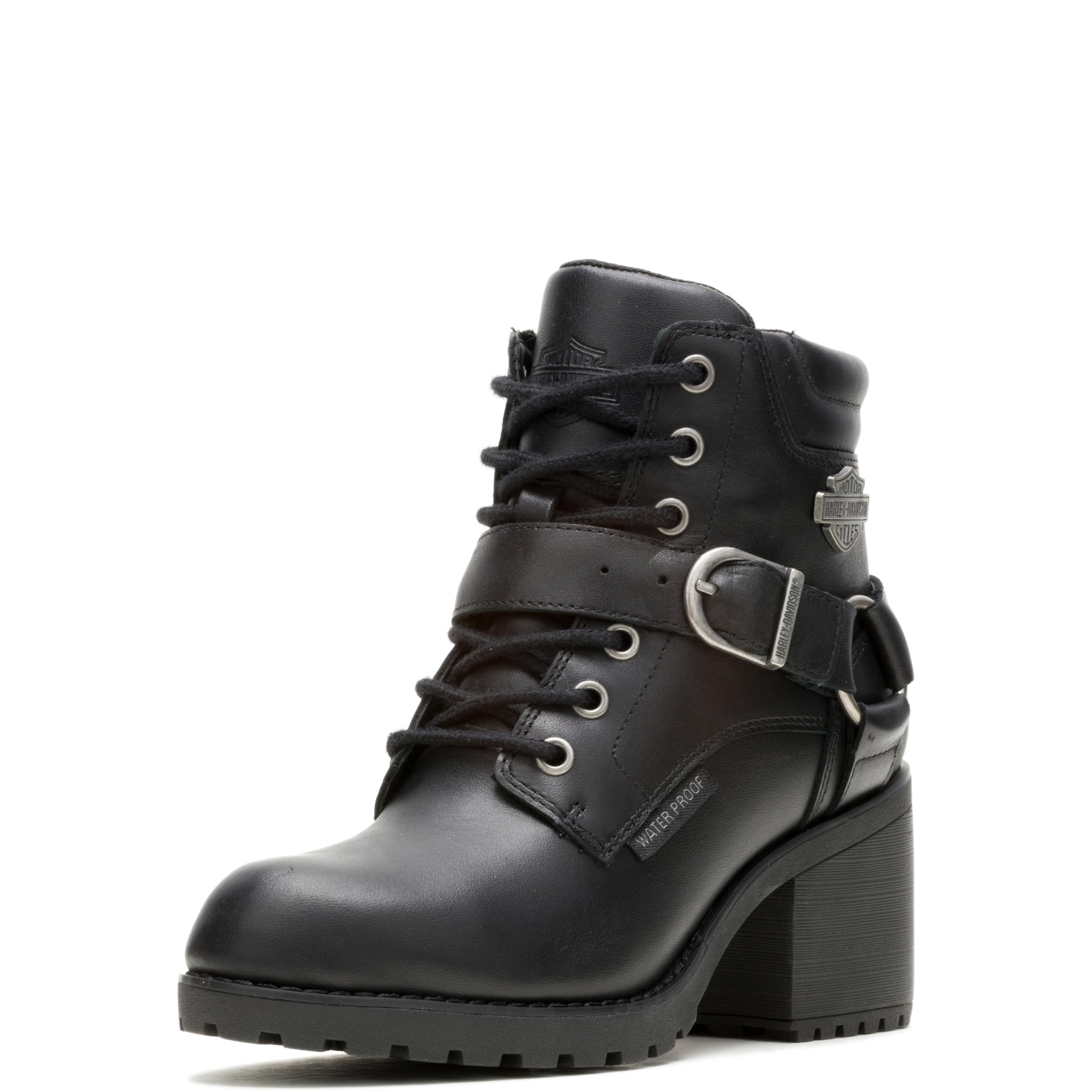 Harley-Davidson Women's Howell 5" Lace Leather Motorcycle Casual Boot Motorcycle Boot, Black, 6 Image