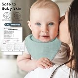 Yoofoss Baby Bibs 10 Pack Muslin Cotton Dribble Bandana Bibs 6 Layer Absorbent view 6