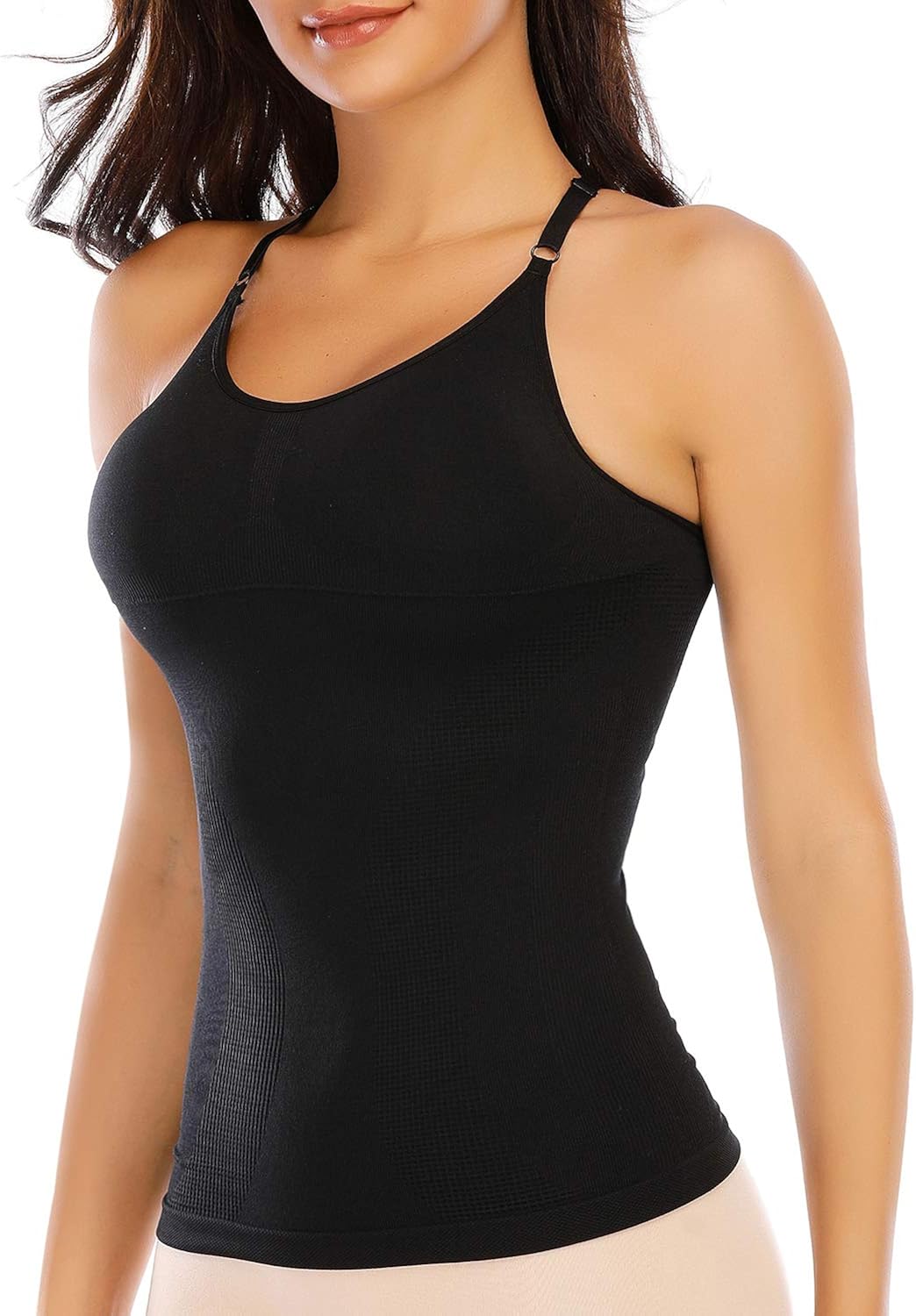 Womens Shapewear Tank Top with Built in Bra Tummy Control Cami Slimming Compression Tanks Body Shaper at  Women’s Clothing store