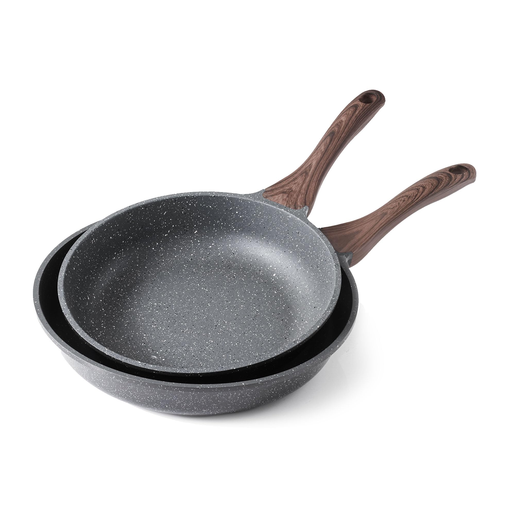 SENSARTE Nonstick Frying Pan Skillets, Swiss Granite Coating Omelette Pans, Healthy Cookware Chef's Pans, Free of Intentionally Added PFOA (10+12 Inch) Image