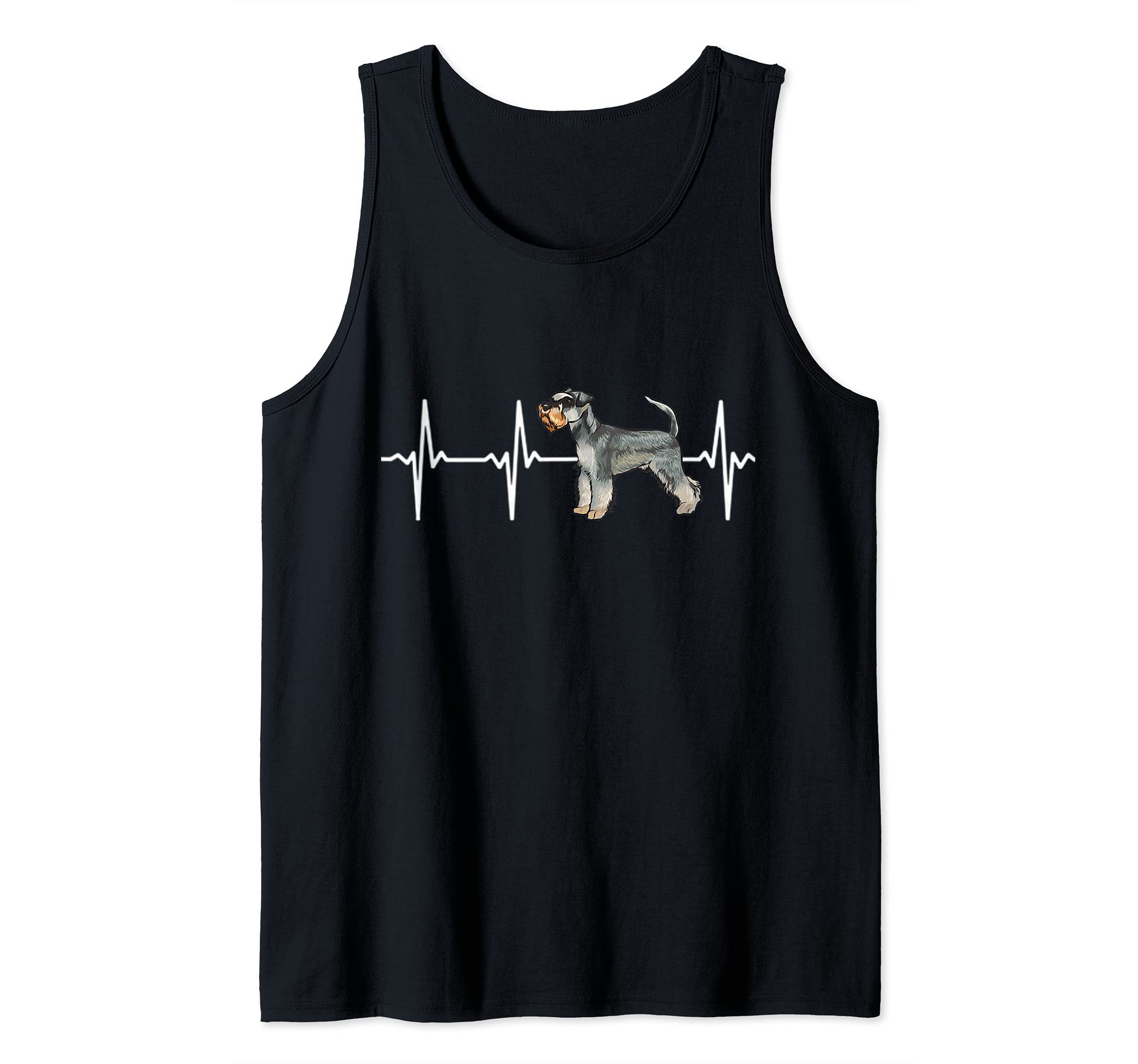 Miniature Schnauzer Heartbeat Love My Dog Tank Top