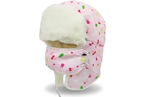 NORTH CLIFF Cartoon Toddler Winter Hat Baby Winter Hat Cold Proof Keep Warm Hat with Mask Ear Flaps Boys Girls Trapper Hat for Kids