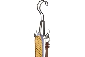 INTERDESIGN iDesign Classico Metal Over the Rod Hooks, Closet Accessory Organizer for Ties, Belts, Scarves, Handbags, Jewelry, 2.8" x 2.8" x 6.5", Bronze