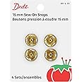 Dritz 80-4-35 Sew-On Snaps, Brass, Size 4 4-Count
