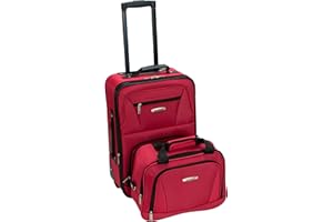 Rockland Fashion Softside Upright Luggage Set,Expandable, Red, 2-Piece (14/19)