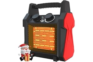 AgiiMan Outdoor Heater for Patio, 1500W Portable Electric Heater with Tip-Over & Overheat Protection, Space Heaters with 3 Heating Modes and Quiet Fan for Garage, Greenhouse, Indoor Outdoor Safe Use