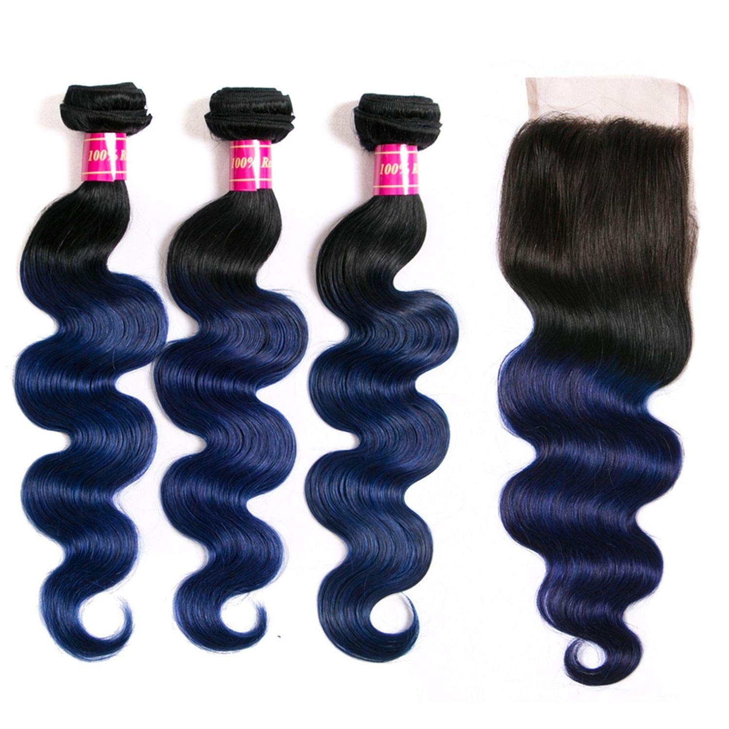 Amazon Com Colored Hair Bundle With Closure Body Wave Human Hair