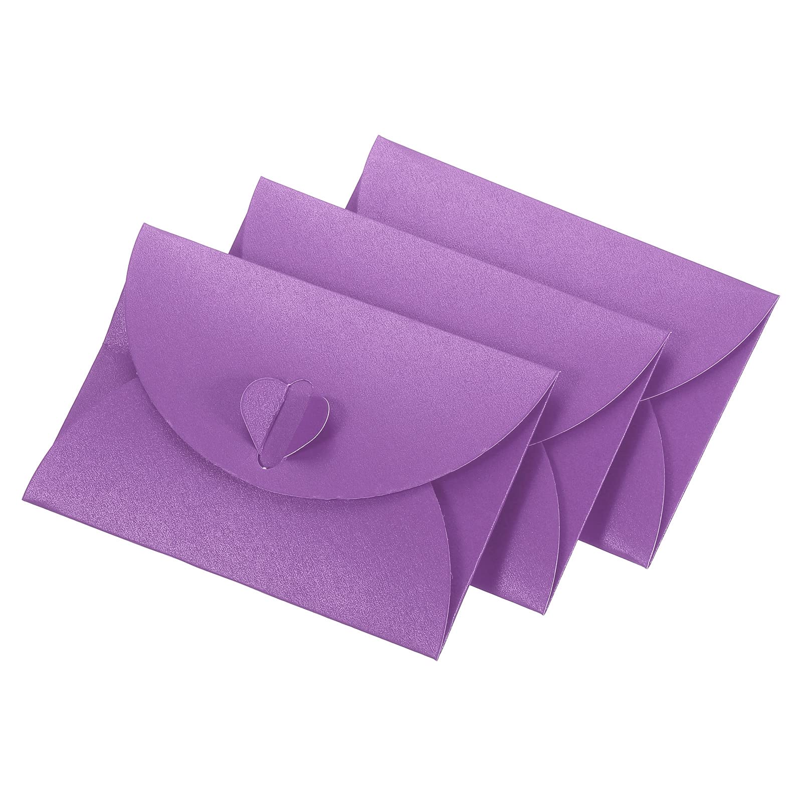 YOKIVE 24 Pack Mini Envelopes, Heart Shaped Clasp | Small Gift Card Holder, Great for Weddings Parties Boutiques(Purple)