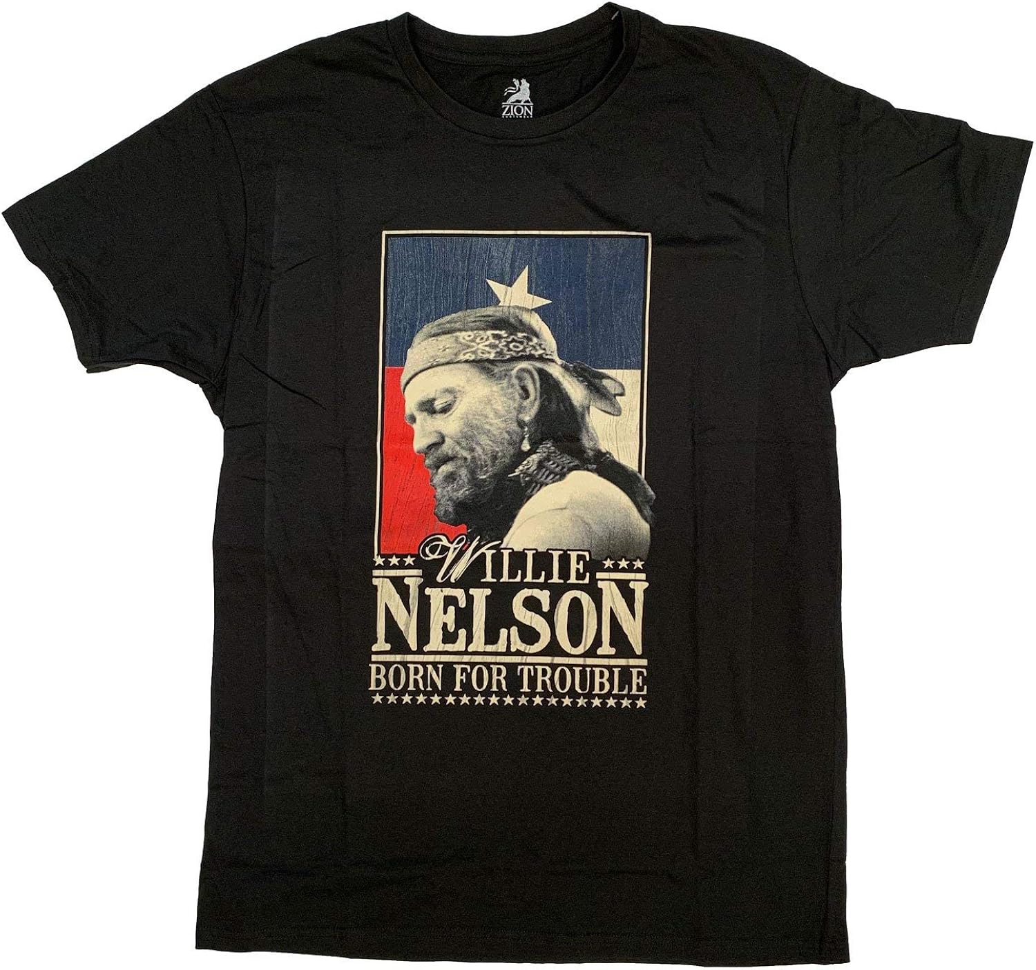 Willie Nelson T Shirt Born for Trouble 100 Official Amazon.co.uk Clothing