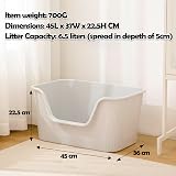 Vealind Cat Litter Tray High Sides Low Entry 45L x 36W x 22.5H cm view 7