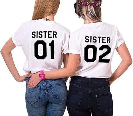 T shirt sister 1 sister 2 Clearance