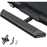 Tow Hitch Step for 2 inch Receiver with Pin Lock, Rear Bumper Guard Protector Textured Black & Strong Steel 300LBS Maximum Load, Anti-Slip Hitch Steps for Trailer Tow Truck Pickup SUV Pickup Van RV