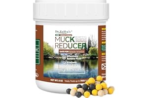 Dr.Raifya's Muck Reducer - 8 OZ - Natural Pond Sludge Solution, Effectively Removes Muck in Koi Pond, Bird Baths, Fountains & Turtle Ponds, Beneficial Bacteria Safe for Fish & Wildlife, Easy to Use