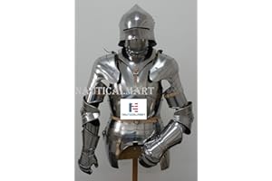 NAUTICALMART Knight Suit of Armour Wearable Reenactment Breastplate with Helmet (Stand Not Included)