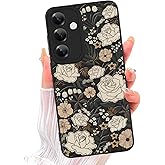 ZIYE Galaxy S25 Plus Case Black Flower Pattern Phone Case with Camera Protection,Soft TPU Silicone Rubber Protective Cover Floral Design Cases Compatible with Samsung Galaxy S25 Plus