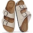 Project Cloud Genuine Leather Flat Sandals Beach Essentials Womens Sandals Memory Foam Vacation Essentials Slides for Women Footwear (Venita)