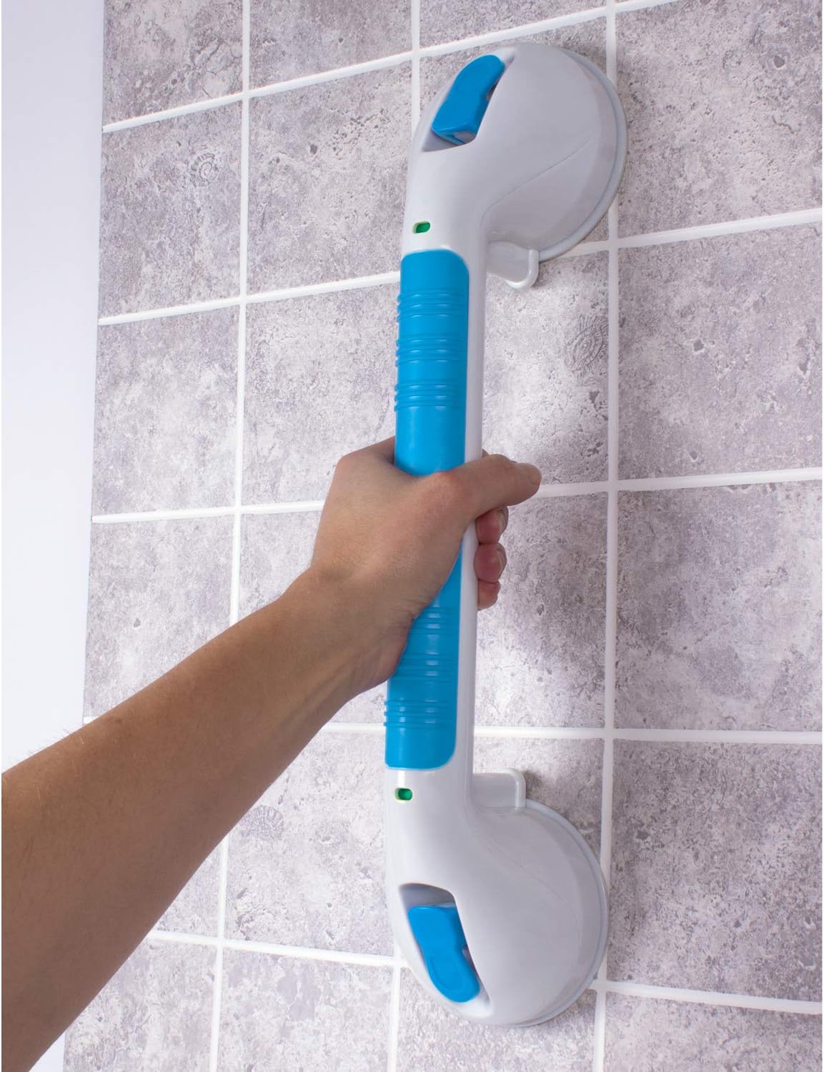 Carex Suction Shower Grab Bar – 16” Ultra Grip Shower Handle - Dual Locking Grab Bars for Bathtubs and Showers – Seniors, Disabled, Handicap, Elderly Assistance Product: Health & Personal Care