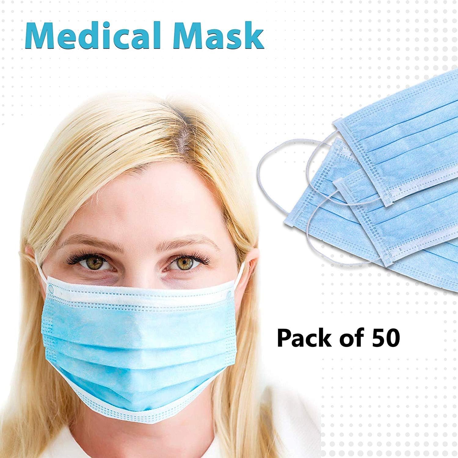 Masks for Germ Protection (50 Pieces) Dust Protection, Disposable Face No Breathing Valve, FDA certific, Thick 3Ply, Gray (67-3PlyMask_50pack): Electronics