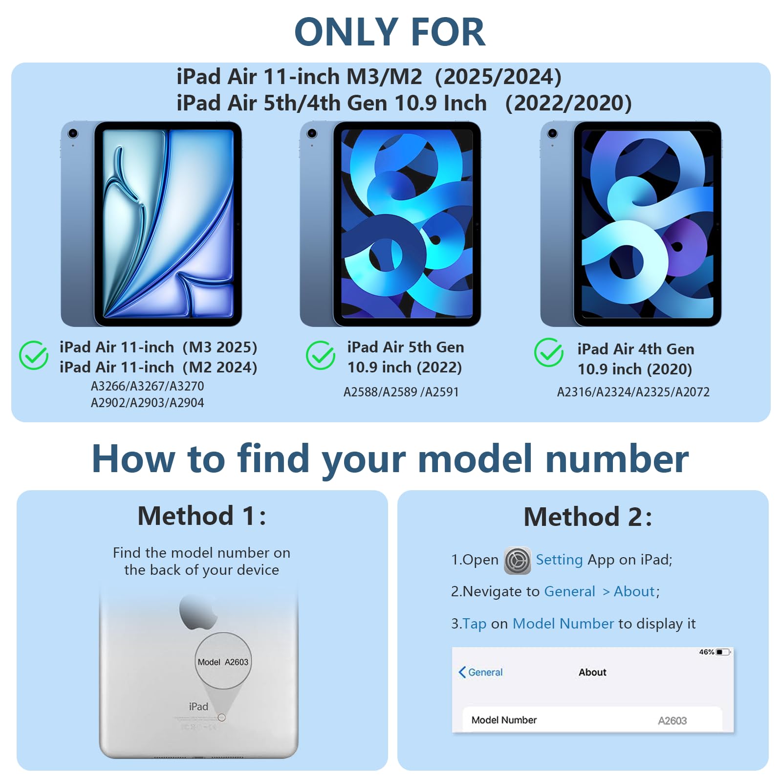 Wenlaty Keyboard Case for iPad Air 11-inch Case