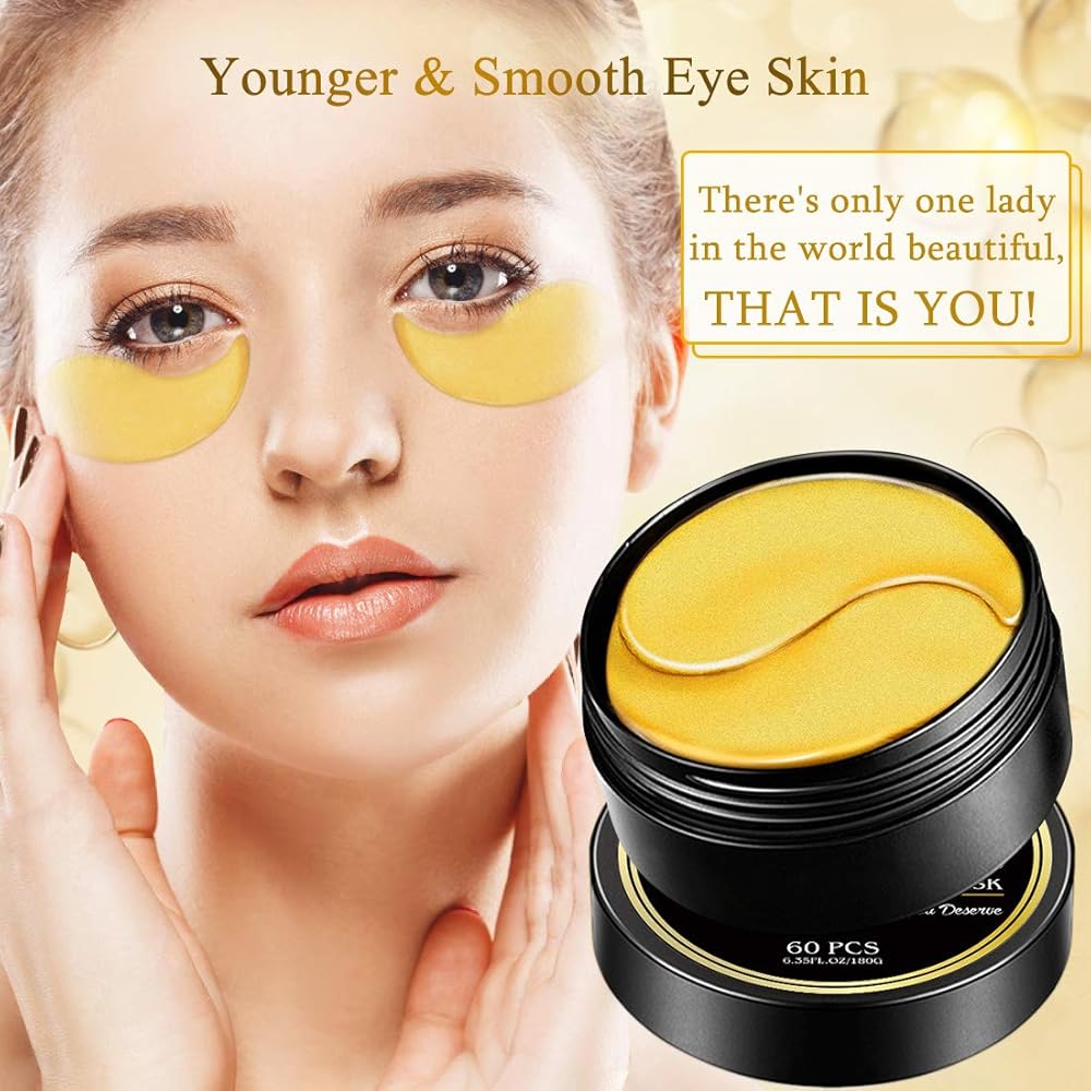 Under Eye Patches 24K Gold Collagen Eye Mask 30 Pairs aooty