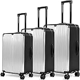 Gilprop 3 Pack Thicken Clear Luggage Cover Protector TPU Luggage Covers for Suitcase Waterproof Anti-scratch Protector Sleeve Fits 20 24 28 Inch Baggage TSA Approved Travel Accessories